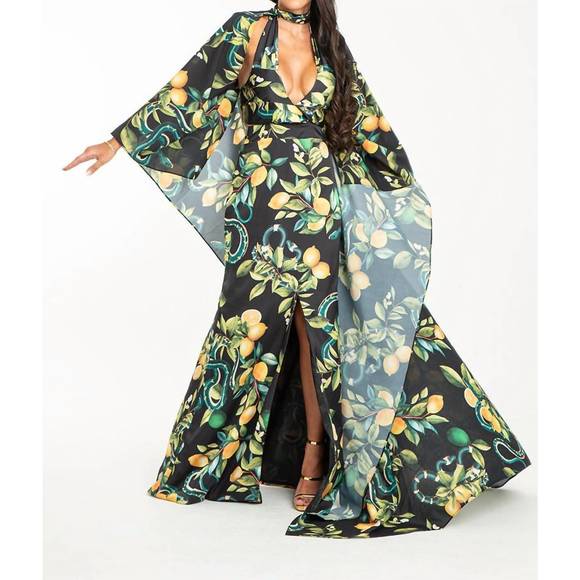 NEW STEFFANY MILANO tropical goddess dress in multi
